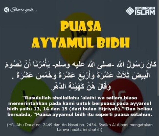 Ilustrasi puasa Ayyamul Bidh. [Instagram]